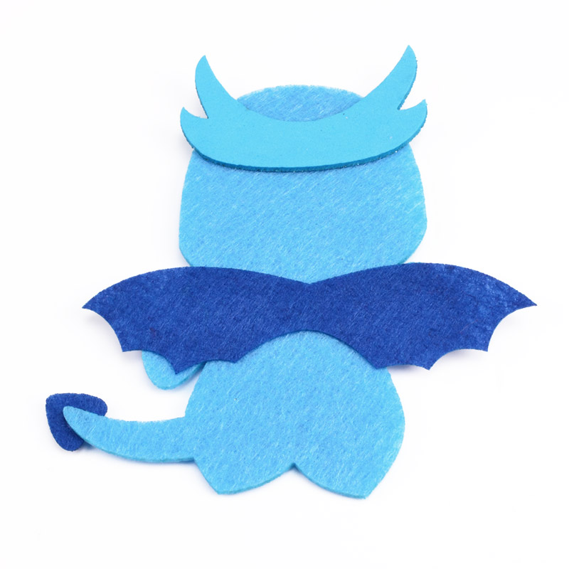 Декоративное изделие из фетра Дракончик, 11х9 см, Голубой (FLT-051582)