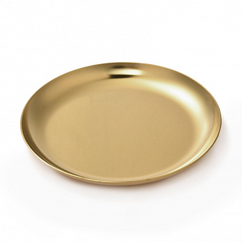 Декоративная тарелка из нержавеющей стали Круглая, 100х10 мм, Золото, 1 шт (INS-051976)