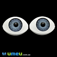 Очі клейові для ляльок, 22,5х16 мм, Сірі, 1 пара (DIF-049679)