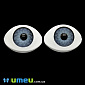 Глазки клеевые для кукол, 22,5х16 мм, Серые, 1 пара (DIF-049679)