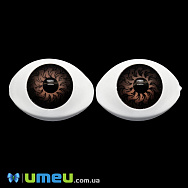 Глазки клеевые для кукол, 22,5х16 мм, Коричневые, 1 пара (DIF-049682)