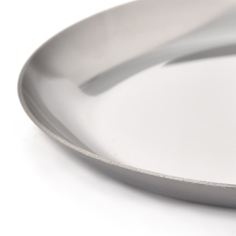 Декоративна тарілка з нерж. ст., 100х10 мм, Кругла, Темне срібло (UPK-051975)