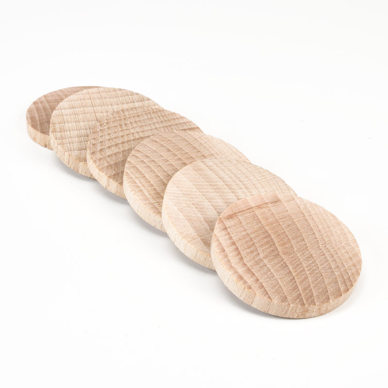 Пластинки деревянные, 38 мм, Круглые, Бук (BUS-057735)