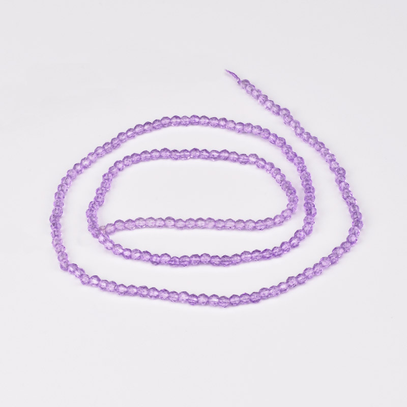 Намистини Аметист, Натур. камінь, 2,5 мм, Круглі грановані (BUS-040888)