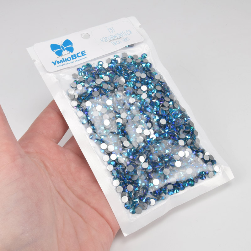 Стрази плоскі SS16 (3,8 мм), Бірюзові AB (STR-061348)