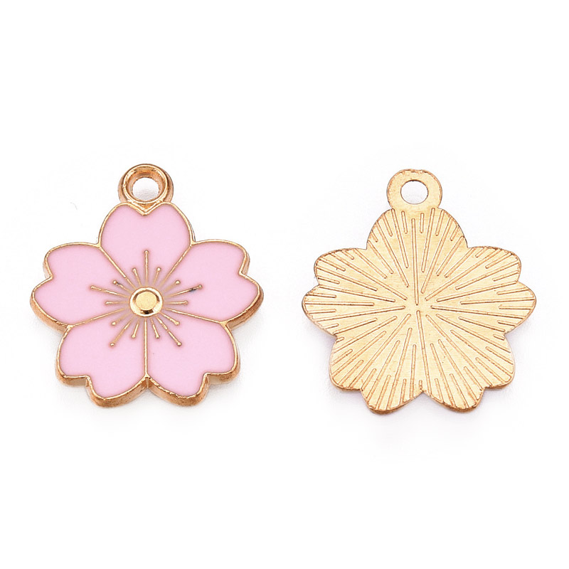 Підвіска метал. Квітка рожева, 20,5х17,5 мм, Золото (POD-053825)