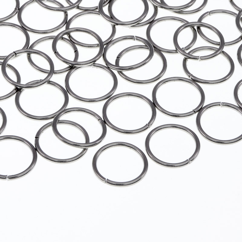 Колечки из нерж. стали, 10 мм, 1 мм, Темное серебро (STL-055847)