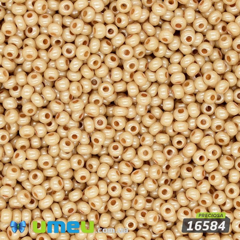 Бісер чеський №802/16584, Бежевий, Перламутровий, 10/0 (BIS-043920)