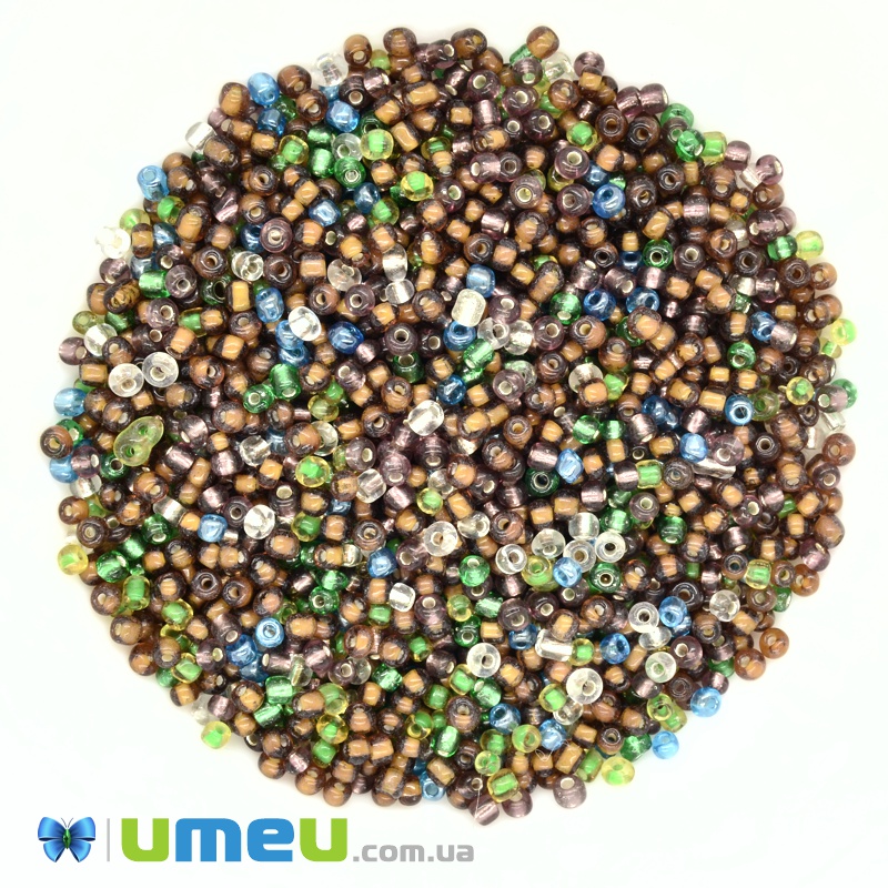 Бісер китайський середній, 8/0, Мікс, 3 мм (BIS-037657)