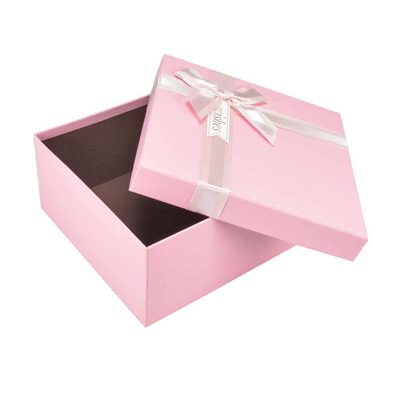 Подарочная коробка Квадратная, 19х19х9,5 см, Розовая (UPK-060617)