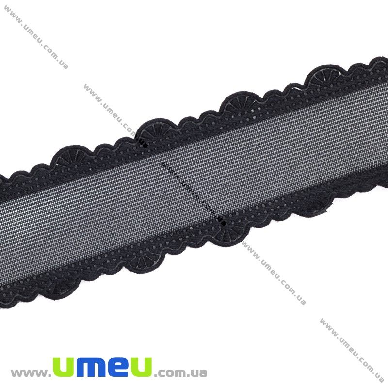 Тасьма тиснена, 25 мм, Чорна (LEN-012764)