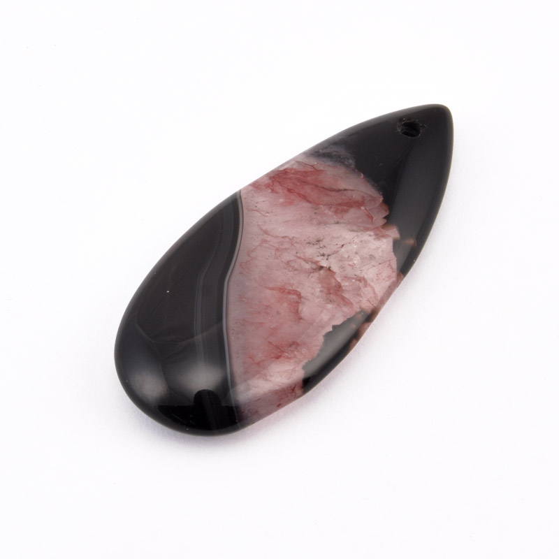 Підвіска Крапля, Натур. камінь Агат бразильський, 40х18 мм (POD-058688)