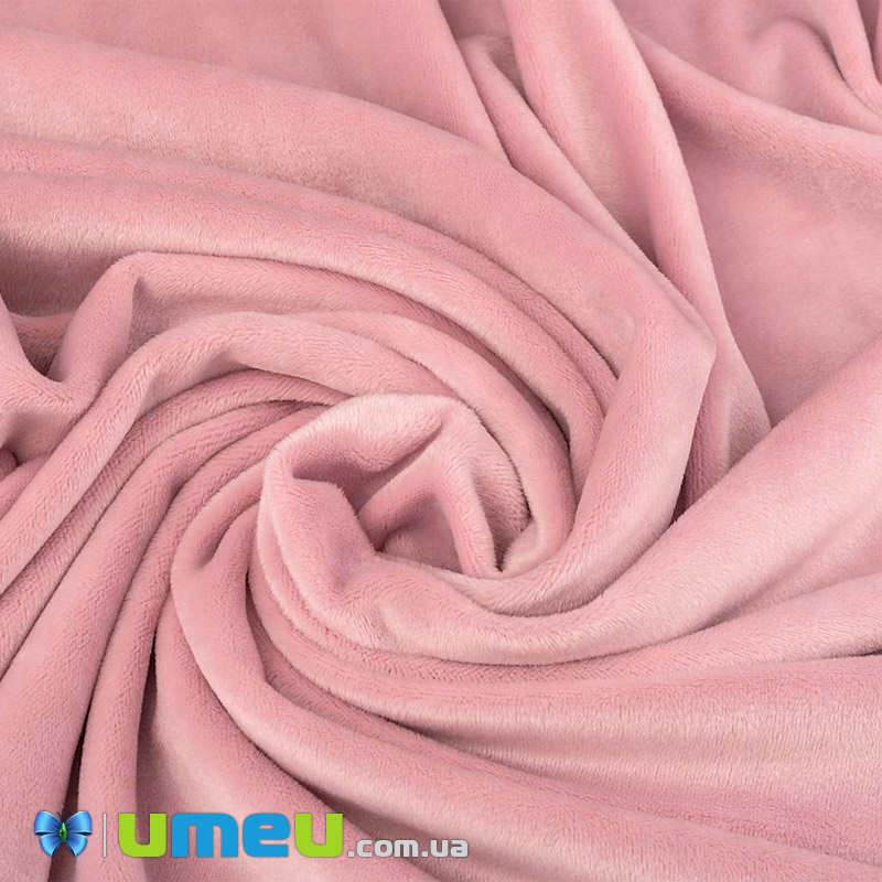 Оксамит китайський стрейчевий на трикотажі Плюшевий, Рожевий, 20х29 см (TKN-040573)
