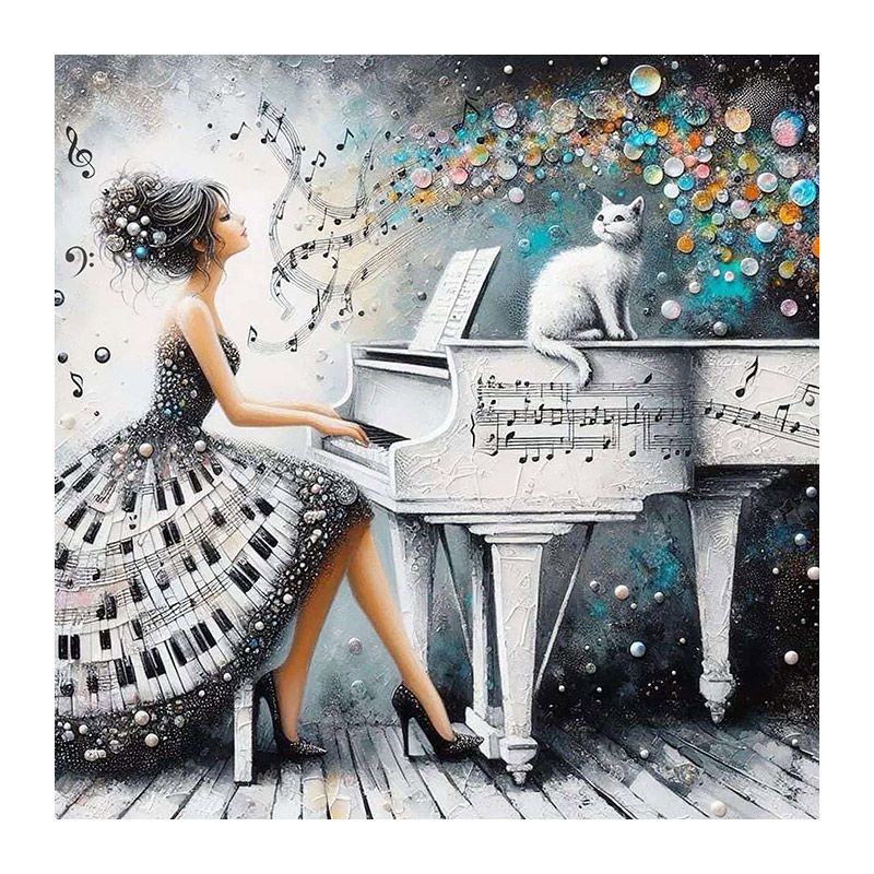 Набір алмазного живопису на підрамнику 30х30 см, Мелодія двох (SXM-061160)