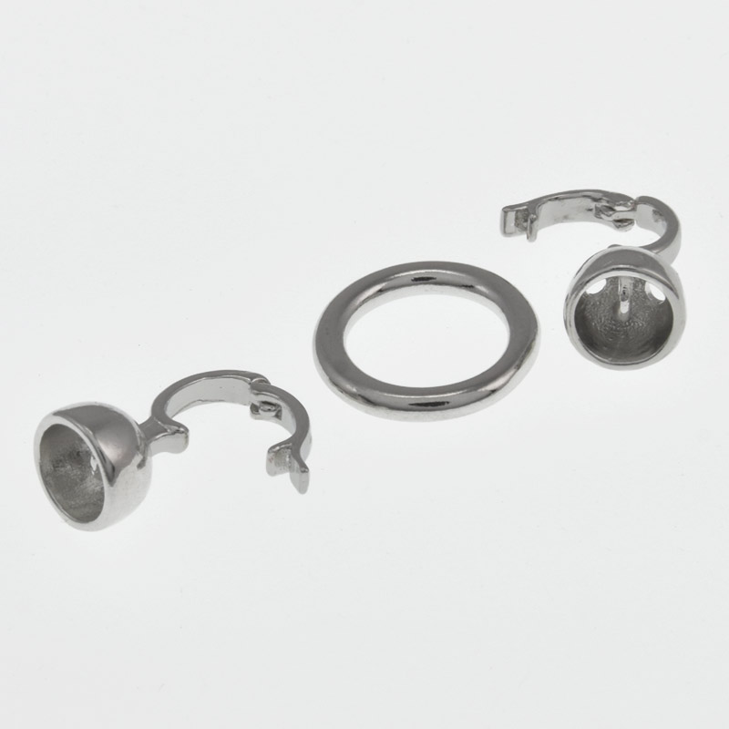 Застёжка, 35х13 мм, Латунь с покрытием Родий (ZAM-058486)