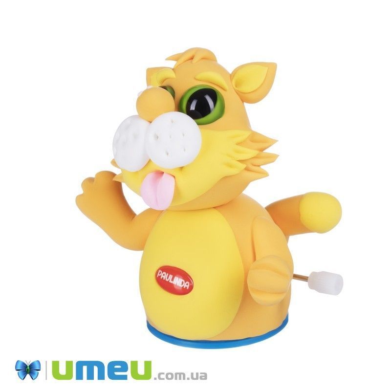 Масса для лепки Paulinda Super Dough Circle Baby Кот заводной механизм, оранжевый (DIF-043556)