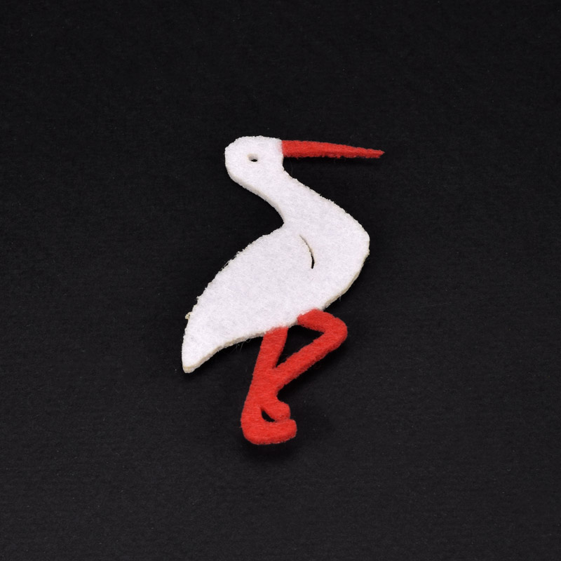 Декоративное изделие из фетра Аист, 7х3 см, Белый (FLT-056976)