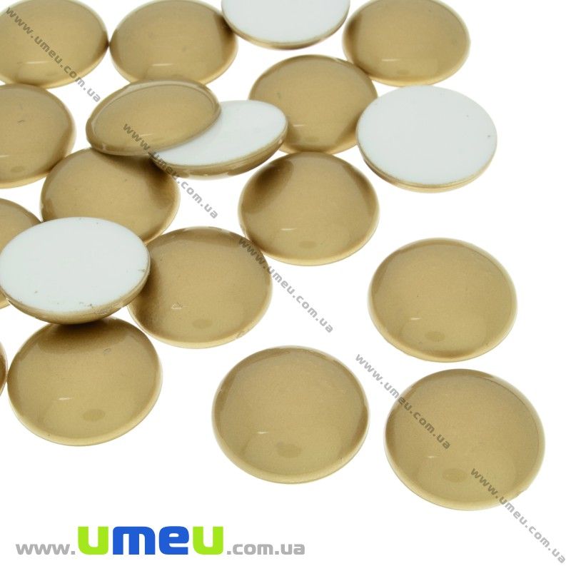 Кабошон пластиковий, Круглий, 20 мм, Золотистий (KAB-031912)