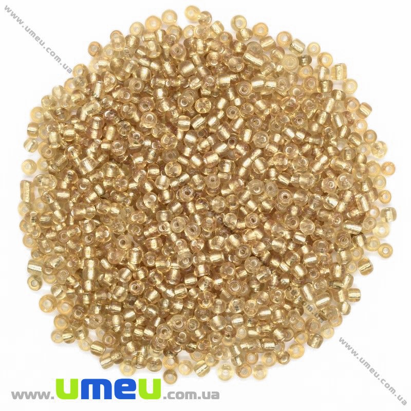 Бісер китайський середній, 8/0, Золотистий блискучий, 3 мм (BIS-026156)