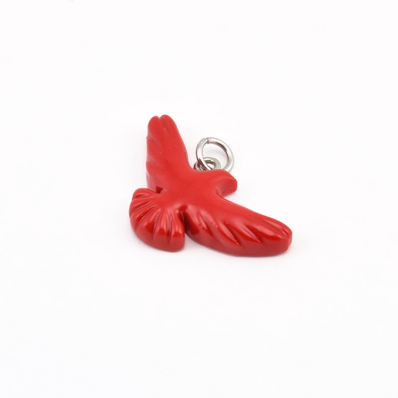 Підвіска Горлиця з полімерної глини, 30х16 мм, Червона (POD-058987)