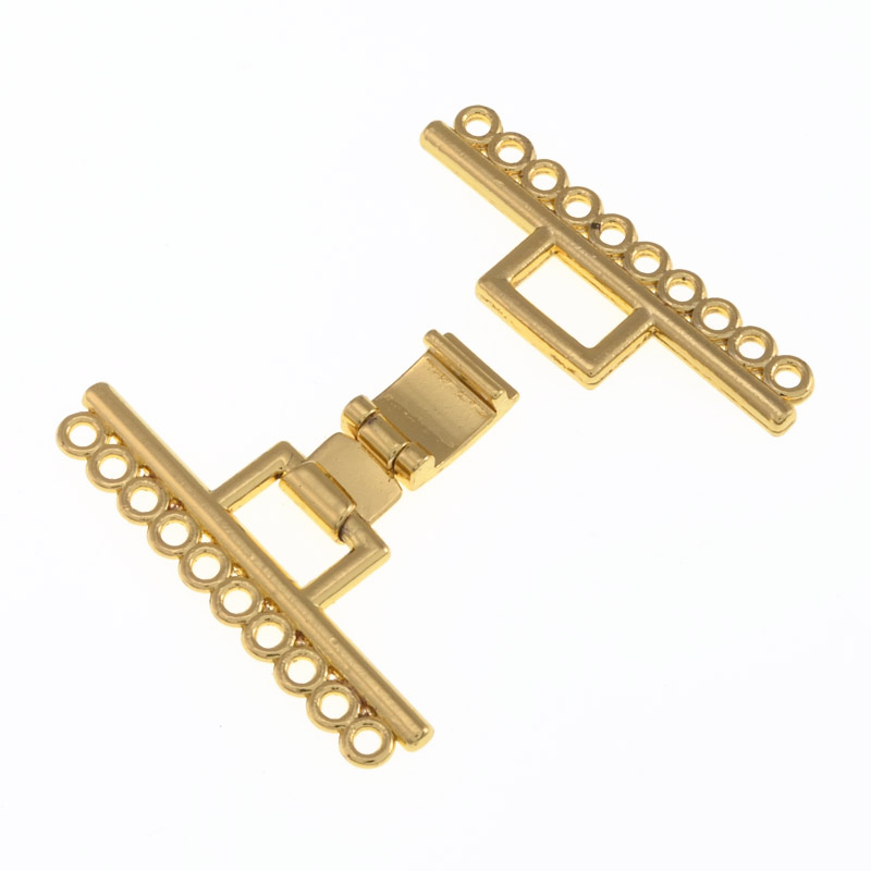 Застёжка на 10 нитей, 24х32 мм, Золото (ZAM-055687)