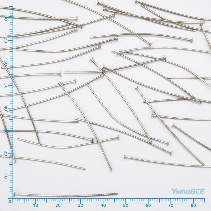 Гвоздики, Темное серебро, 4,5 см, 0,7 мм (PIN-018177)