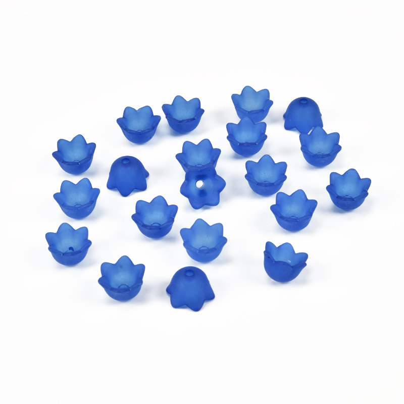 Бусины пластиковые Цветок, 10х6 мм, Синие (BUS-057161)