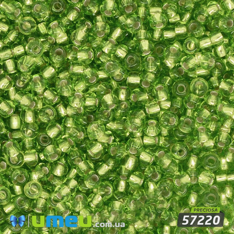 Бісер чеський №318 / 57220, Салатовий, Блискучий, 10/0 (BIS-005397)