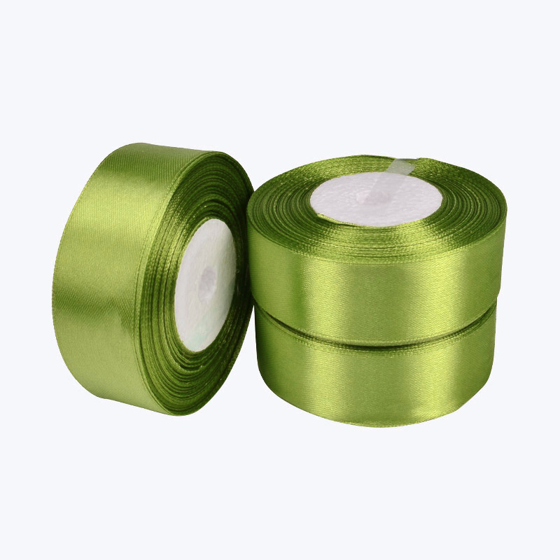 Атласна стрічка, 25 мм, Салатова (LEN-055239)