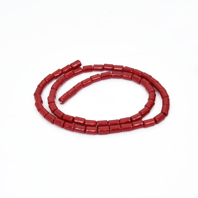 Бусины Бирюза окрашенная, Синт. камень, 6х4 мм, Цилиндр (BUS-057559)