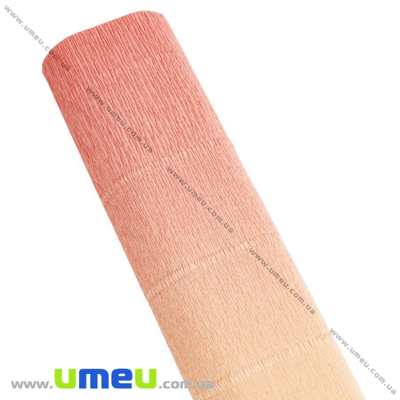 Гофрированная бумага Италия, Персиковая с переходом 17А7, 180 г, 50х50 см (DIF-035504)