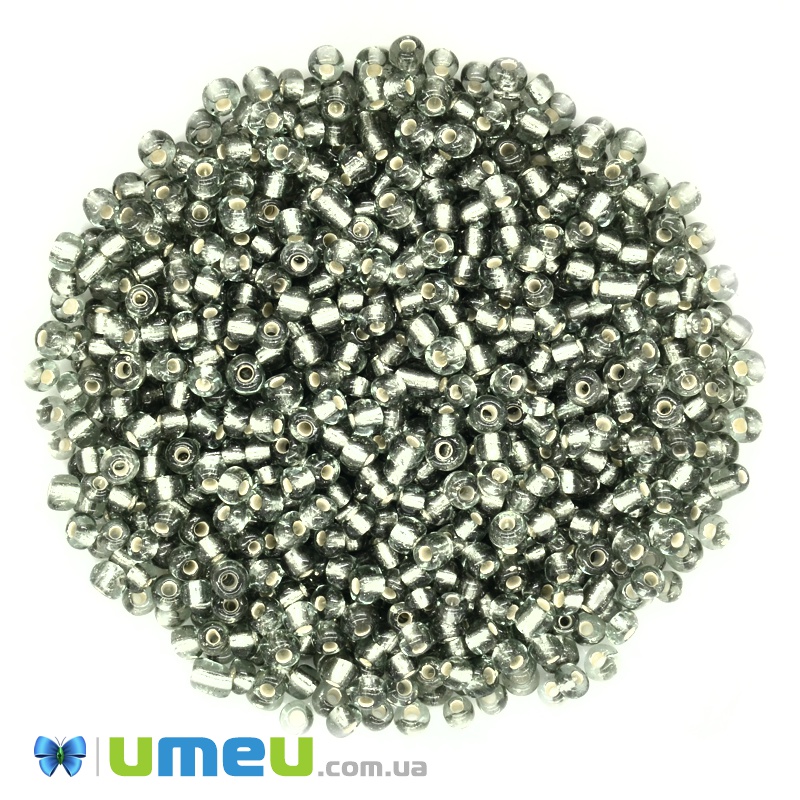 Бісер китайський великий, 6/0, Сірий блискучий, 4 мм (BIS-037718)