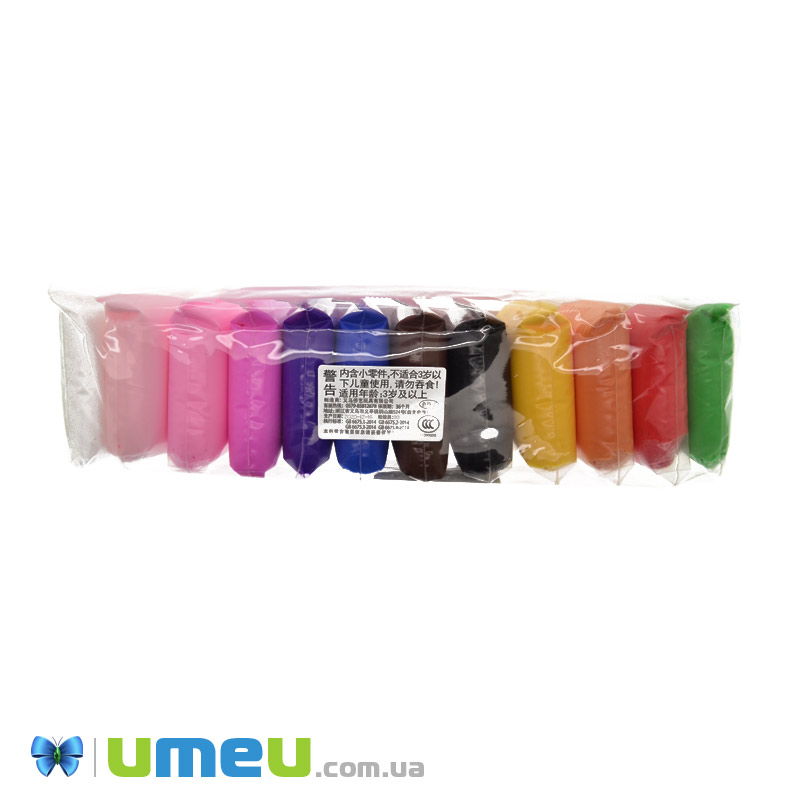 Набір повітряного пластиліну зі стеками, 12 кольорів (GLN-041102)