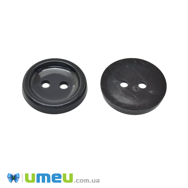 Пуговица пластиковая Круглая, 20 мм, Серая темная (PUG-047971)