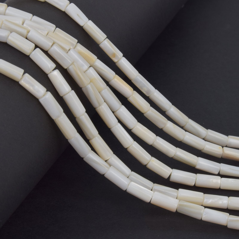 Бусины Перламутр белый, Натур. камень, 8х4 мм, Бочонок (BUS-058120)