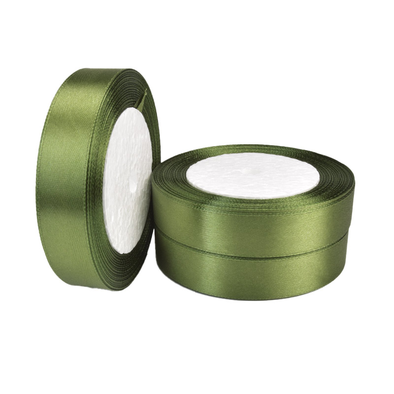 Атласна стрічка, 20 мм, Оливкова (LEN-060335)