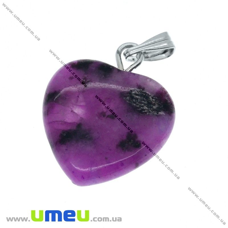 Подвеска Сердце из натурального камня, 24х15 мм (POD-009232)