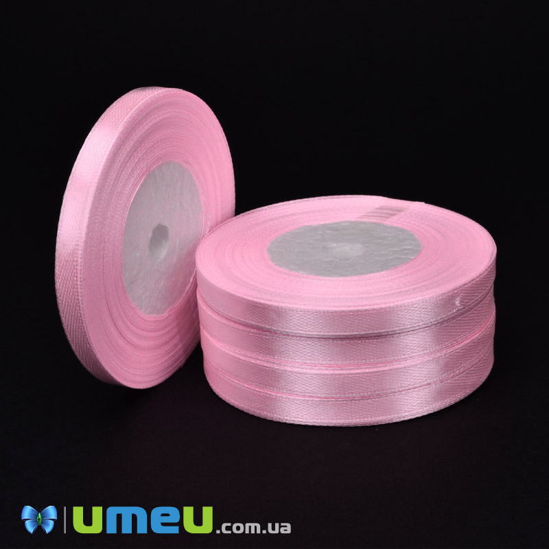 Атласна стрічка, 6 мм, Рожева (LEN-051006)
