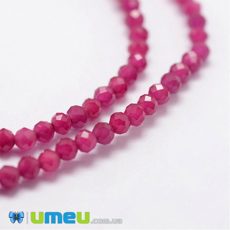 Намистини Рубін синтетичний, 2 мм, Круглі грановані (BUS-040882)
