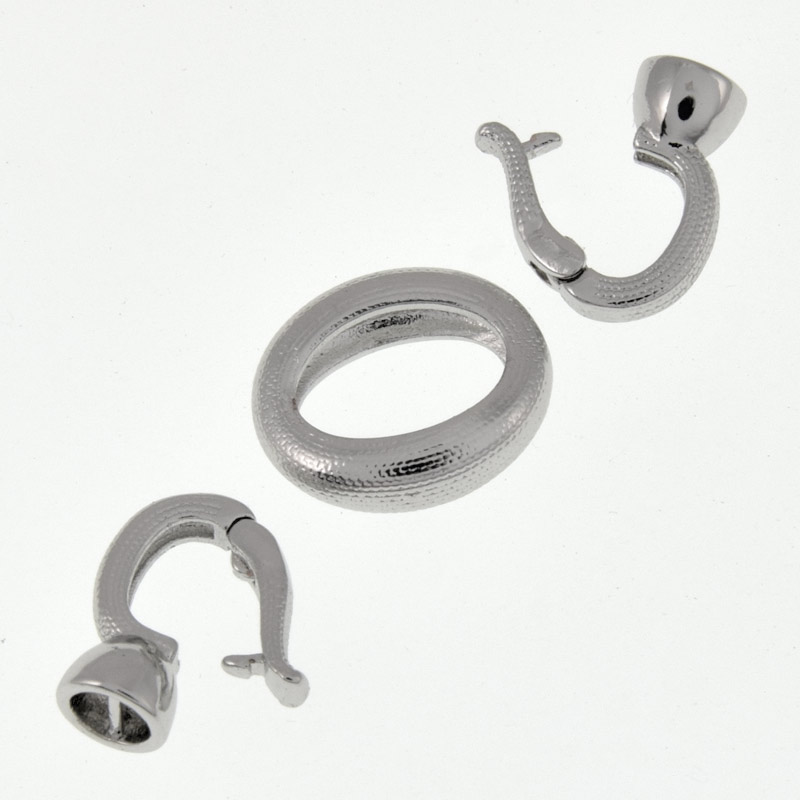 Застібка, 29х11 мм, Латунь з покриттям Родій (ZAM-060872)