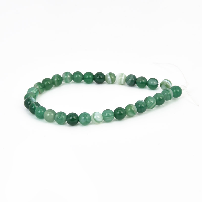 Намистини Агат зелений, Натур. камінь, 6 мм, Круглі, 18 см (BUS-058045)