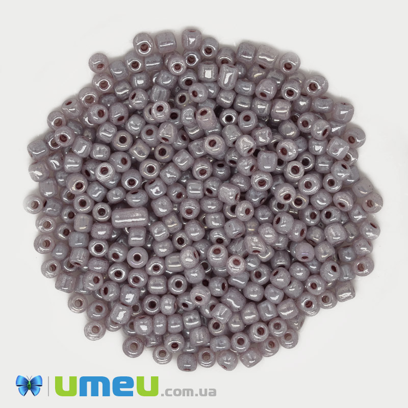 Бисер китайский крупный, 6/0, Сиреневый перламутровый, 4 мм (BIS-039290)