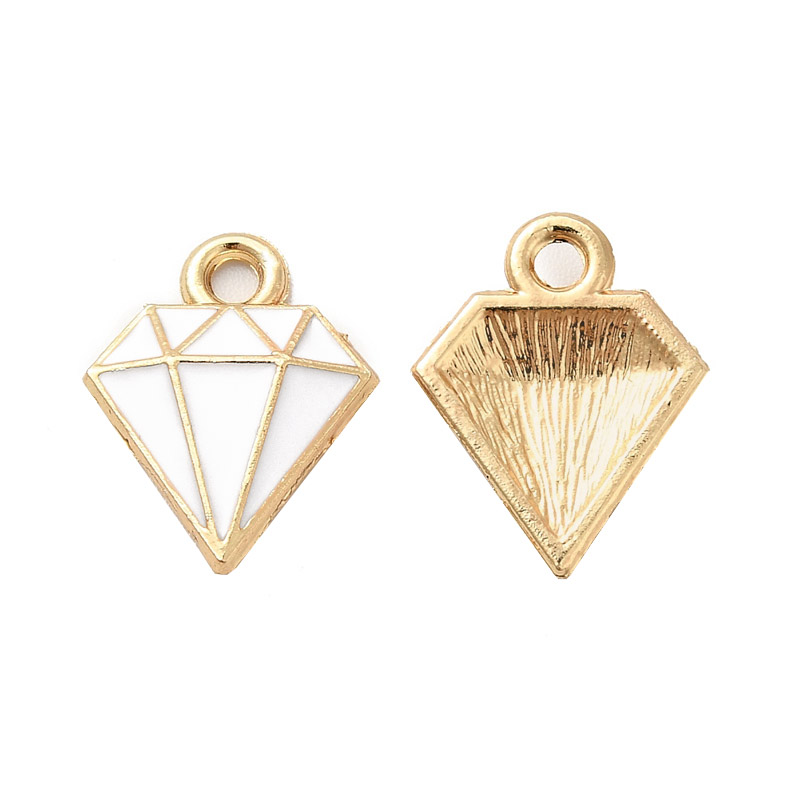 Підвіска метал. Кристал білий, 15х12 мм, Золото (POD-028302)