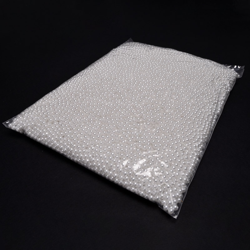 Намистини для сумок ОПТ, Пластикові, Круглі Перли, 4 мм, Білі (BUS-054471)