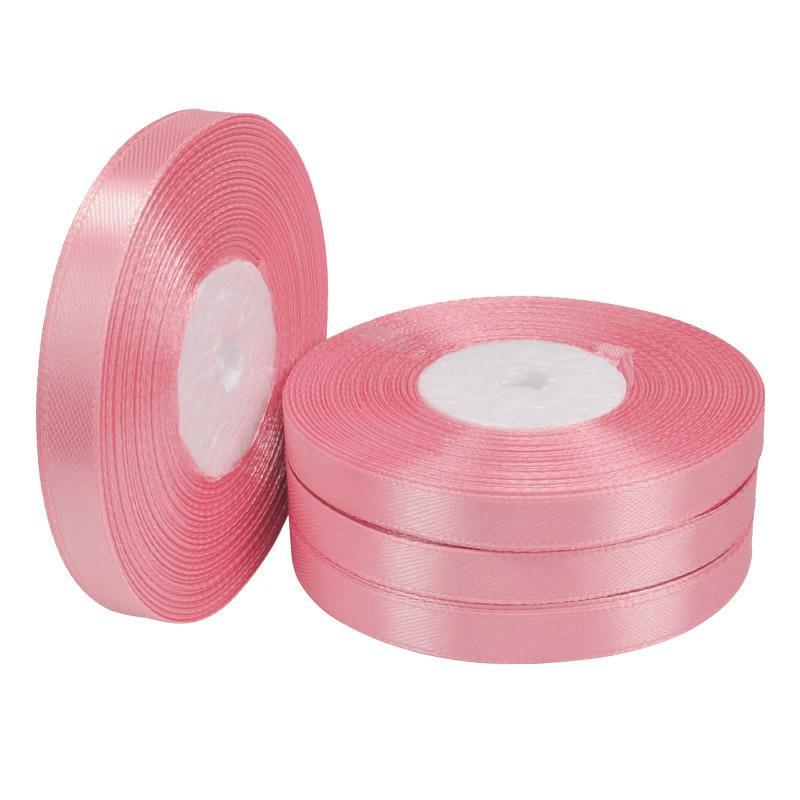 Атласна стрічка, 10 мм, Рожева (LEN-057036)