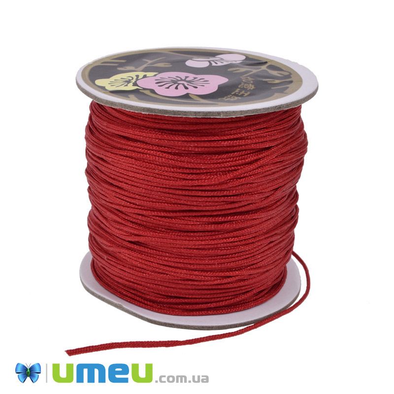 Нейлоновий шнур (для браслетів Шамбала), 1,0 мм, Червоний (LEN-047115)