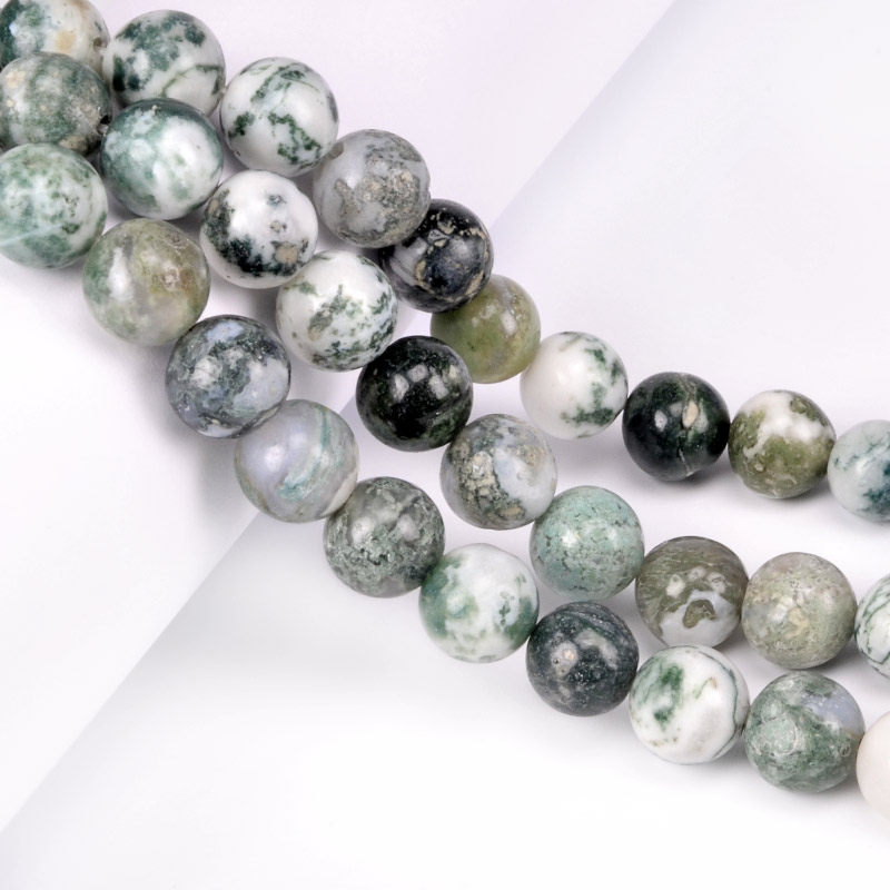 Намистини Агат моховий, Натур. камінь, 12 мм, Круглі (BUS-051826)