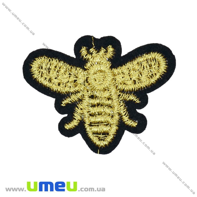 Термоаплікація Бджілка, 3,5х2,5 см, Золотиста (APL-033577)