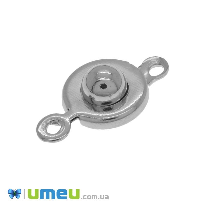 Замок-кнопка, Темне срібло, 17х9 мм (ZAM-039619)