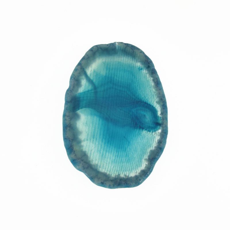 Зріз Агата без отвору, Блакитний, 63х41 мм (POD-020149)